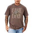 thumbnail image 2 of Game Day Camo Football Helmet Shirt for Men Women & Teens Distressed Ink-Printed Comfort Colors Tee - Espresso Shirt, Small, 2 of 8