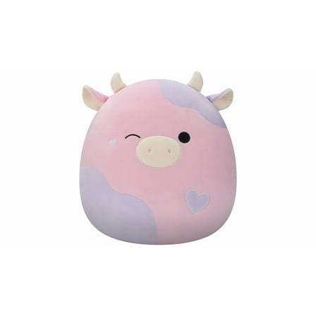Squishmallows Patty the Cow Plush, 16 Inch, Pink and Purple Valentine's Day Edition