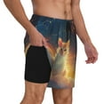 thumbnail image 2 of Balery Starry Sky Constellation Cat Mens Swim Trunks Swim Shorts for Men Quick Dry Inseam Beach Shorts with Compression Liner Pocket-Medium, 2 of 9