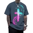 thumbnail image 7 of Ankishi Christian Shirts for Men Crewneck Cross Casual Graphic Tees Loose Fit Basic Tops Short Sleeve Everyday Wear, 7 of 7