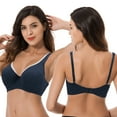 thumbnail image 5 of Curve Muse Women’s Unlined Plus Size Comfort Cotton Underwire Bra-RED/BLUE,NAVY-44D, 5 of 7
