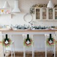 thumbnail image 4 of Christmas Mini Cabinet Wreath, 10" Norfolk Pine Wreath with Bow Red Berry for Chair, Artificial Small Kitchen Wreath for Window Front Door Farmhouse Wall Pillars Xmas Decor 1Pc,Green Bow, 4 of 4