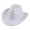 White, variant on Women's Fashion Flat Wide Brim Hat Classic Wool Felt Panama Hat with Belt Buckle White One Size