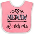 thumbnail image 3 of Inktastic Memaw Grandma Loves Me Girls Baby Bib, 3 of 4