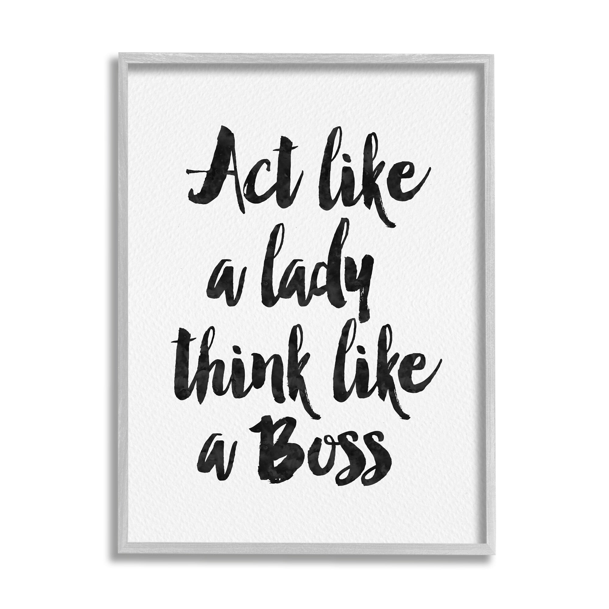 Stupell Industries Lady Boss Calligraphy Sign Girl Power Design Framed Wall Art, 24 x 30, Design by Amy Brinkman
