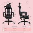 thumbnail image 2 of Dowinx Gaming Chair Cute with Cat Ears and Massage Lumbar Support, Ergonomic Computer Chair for Girl with Footrest and Headrest, Comfortable Reclining Game Chair 290lbs for Adult, Teen, Black, 2 of 8