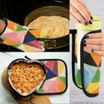 thumbnail image 5 of Yayeee Oven Mitts and Pot Holder Set of 2 Heat Resistant Kitchen Gloves Baking Hot Pad, Minimalist Triangles, 5 of 5