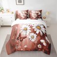 thumbnail image 2 of Homewish Modern Oil Painting 7-Piece Bedding Comforter Set,Kawaii Daisy Butterflies King Bedding Sets,Deep Red White Bed Sheets For Girl Teens,Breathable Home Decor Reversible, 2 of 8