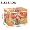thumbnail image 5 of Yayeee Collapsible Cube Storage Bin with Lid Fabric Closet Decorative Basket with Handles, Purple Abstract Floral, 5 of 7