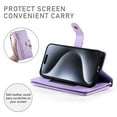 thumbnail image 6 of Allytechgroup Wallet Case for Apple iPhone 16 Pro Max, 9 Cards Holder + Zipper Pocket + Hand Wrist Shockproof Stand Flip Cover RFID Blocking Phone Case for Women Men, Purple, 6 of 7