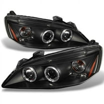 AKKON - For Pontiac G6 Black Bezel Dual Halo Ring Projector Replacement Headlights Front Lamps Left/Right Pair
