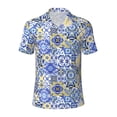 thumbnail image 2 of Daiia Watercolor Artwork Pattern Men’s Polo Shirts,Solid Deck Shirt,Classic Fit, Breathable Cotton Polo for Casual and Sport Wear-Medium, 2 of 7