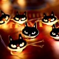 thumbnail image 2 of HUGFEGWE LED Little Black cat, Beautiful and Romantic Christmas Decoration, Small Colored Light String, Gift Fairy Tale Light Halloween Decoration Battery Power String Party (50 LED, USB UA824-4037, 2 of 6