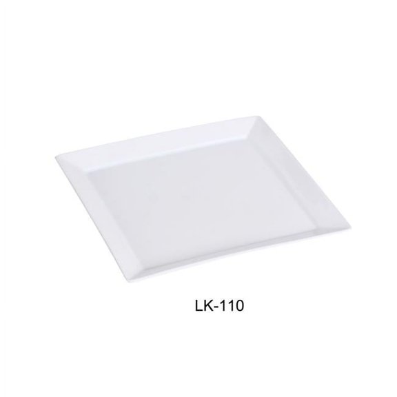 Yanco LK-110 10.25 in. Porcelain Square Plate, Bone White - Pack of 24