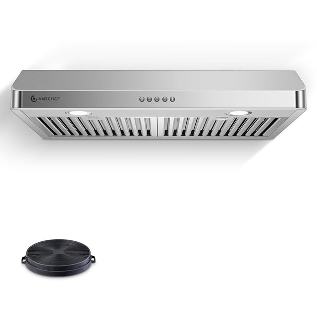 Campana extractora AMZCHEF para debajo del gabinete, 30 cm, 750 m³/h, acero inoxidable