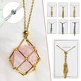 thumbnail image 2 of Crystal Stone Holder Necklace Crystal Pendant Holder Cord Adjustable Necklace I0Q7, 2 of 5