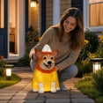 thumbnail image 5 of Gunhay Lighted Candy Corn Corgi Statue, 11.81" Cute Corgi Dressed in Candy Corn Costume, Handcrafted Resin Halloween Figurine with Glow, 5 of 7