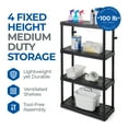 thumbnail image 2 of Gracious Living 4-Shelf Fixed-Height Medium-Duty Shelving Storage, Black, 2 of 10