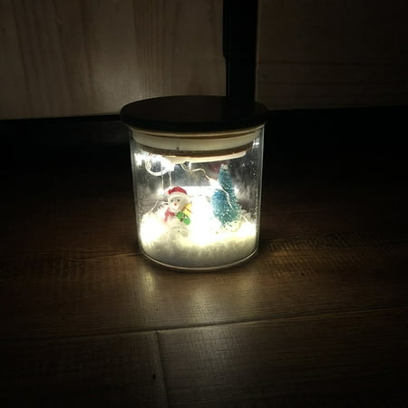 Diy Christmas Borosilicate Snow Decoration Lamp Jar Gift Birthday