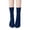 A-Navy21, variant on Yuanlong Womens Crew Socks Scalloped Elegant Ribbed Stockings Solid Color Daily Classic Hosiery
