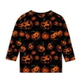 thumbnail image 4 of NAISIBABY Boys Halloween Tees, 3/4 Sleeve Crewneck Funny Pumpkin Graphic Pullover T-Shirts Multicolor 5T, 4 of 4
