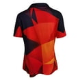 thumbnail image 5 of ICHUANYI Clearance Women Casual T-shirt Printed Sexy V-Neck Zipper Short Sleeve Pullover Blouse Tops(Orange, L) ICHUANYI WER2023081011003, 5 of 5