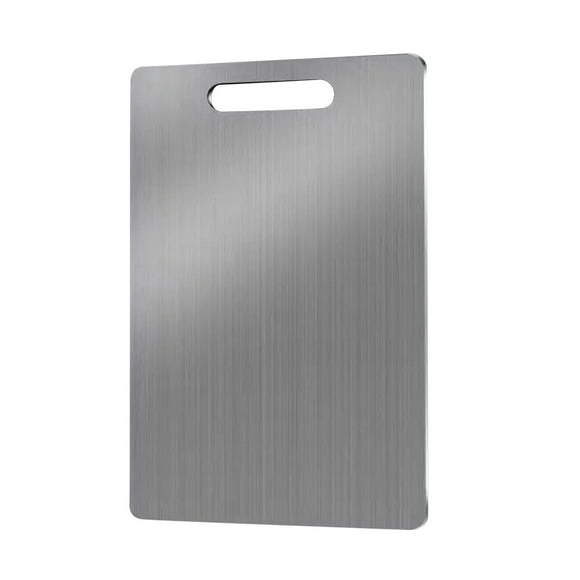 Flash Sale! Double-Sided Stainless Steel Chopping Board - Kitchen Cutting Board with Hanging Hole, Ideal for Meat, Vegetables, and Fruit Preparation