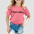 thumbnail image 2 of Big Kid Children Fashion Casual Print Round Neck Loose Short Sleeve T Shirt Top Girls Top Size 5 Toddler Girl Shirt 4t en Girls Tops with Thumb Holes Traditional Tops for Clothes 8-9 Years Pink, 2 of 4