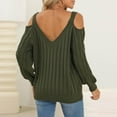 thumbnail image 4 of Gift for Girls Ofreoo Women's Fashion Oversize Neck Long Sleeved Sexy Off Shoulder Loose Pullover Sweater Fall Outfits for Women 2024, 4 of 4