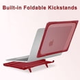 thumbnail image 4 of Mosiso Case for MacBook Air 13.6 inch Case 2025-2022 M4 A3240 M3 A3113 M2 A2681, Heavy Duty Hard Shell with Fold Kickstand&Keyboard Cover&Screen Film, Red, 4 of 8