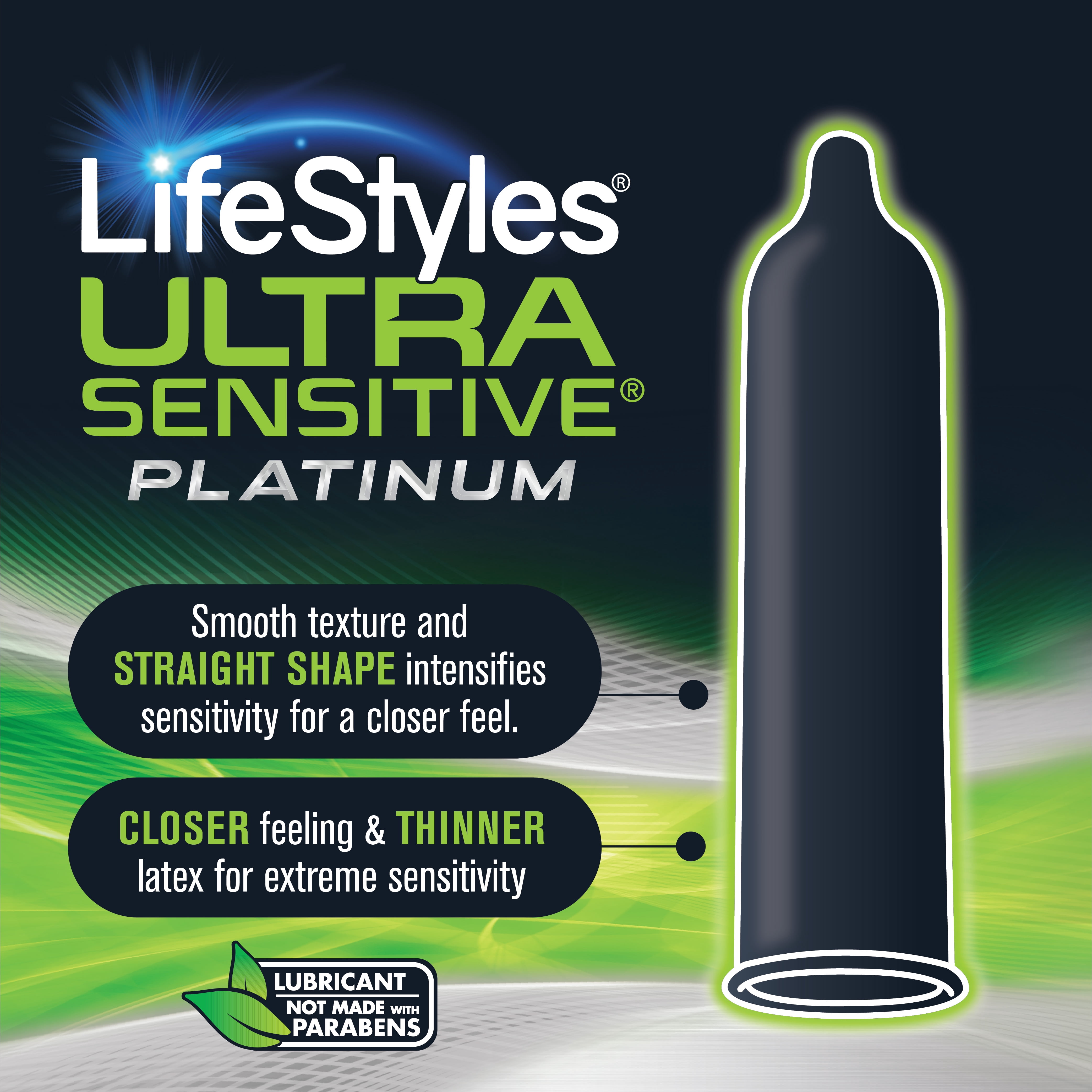Lifestyles Ultra Sensitive Platinum Latex Condoms, 12 Count