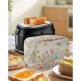 thumbnail image 4 of Colorful Floral Toaster Cover 2 Slice, Small Kitchen Appliance Covers, Farmhouse Country Dragonfly Butterfly Flower Toaster Oven Cover with Loop, Bread Machine Cover Polyester Dust Cover Protection, 4 of 4