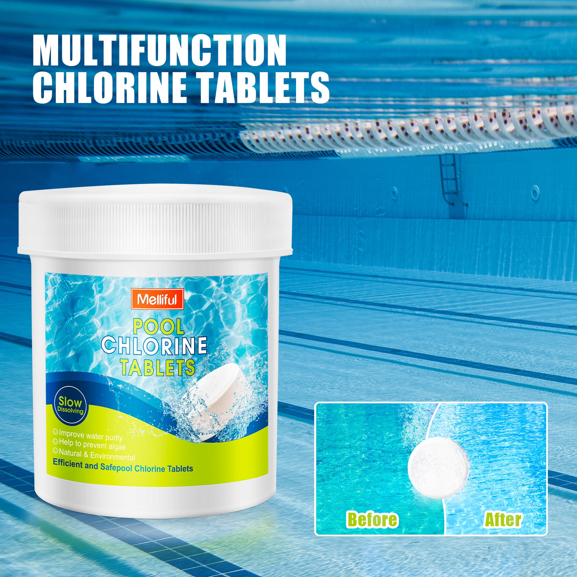 180PCS Pool Chlorine Tablets, Perfect for Inflatable AboveGround Pools