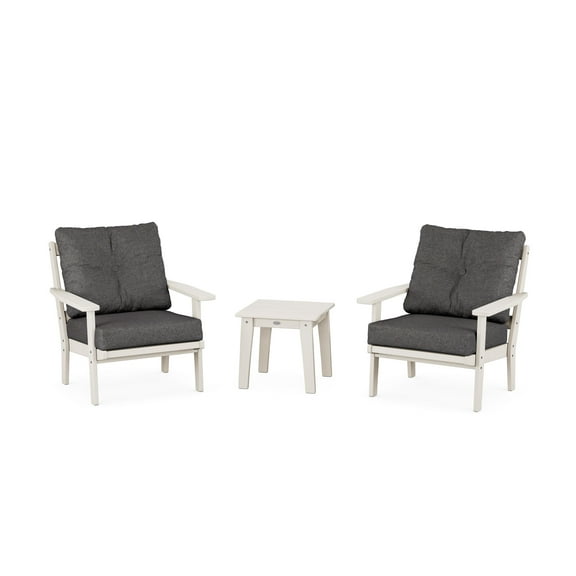 POLYWOOD® Prairie 3-Piece Deep Seating Set in Sand / Ash Charcoal