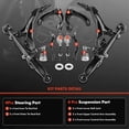 thumbnail image 3 of A-Premium 10Pcs Front Suspension Kit, Upper Lower Control Arm Ball Joint Tie Rod End Compatible with Honda Civic 1996 1997 1998 1999 2000, 3 of 9