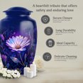 thumbnail image 7 of MUKTIVE Daisy Urns for Adult Ashes Men - Blue Large Urns for Human Ashes Adult Male - Purple Decorative Urn for Mother - 10 Inch Cremation Urn for Female, 7 of 7