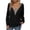 Black, variant on OKSALE Lace V Neck Shirts for Women Loose Long Sleeve Shirt Solid Color Tee Blouses with Button Dector Business Office Top Soft Comfortable Fall Tops
