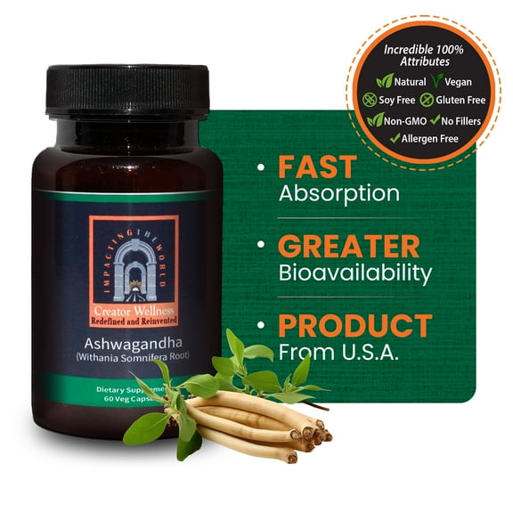 Ashwagandha Supplement - Withania Somnifera Root | 225mg Root Extract | 60 Capsules