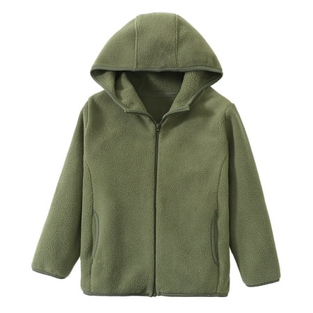 

Rgdypko Girls Soft Jacket Outerwear Coat Children Boys Winter Windproof Solid Color Zipper Hooded Warm Fleece Outerwear Jacket Casual Clothes For Kids