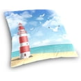 thumbnail image 3 of GZHJMY Soft Smooth Skin-Friendly Throw Pillow Cover Without Pillow Case20 x20 Shrink-Resistant Breathable Hidden Zipper Opening, Sofa Bed Office Farmhouse Room Easy to Disassemble|Lighthouse on The, 3 of 7