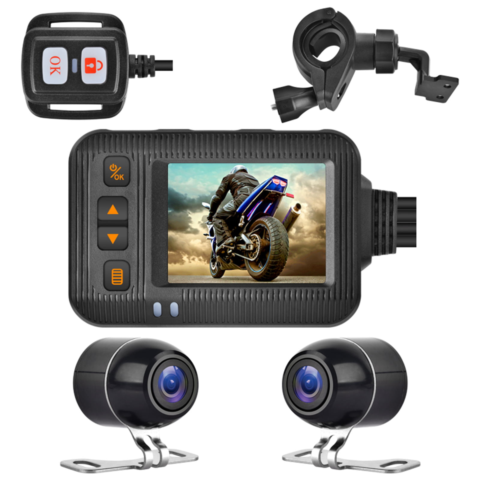 Motorcycle Camera Dash Cam 720P Dual Lens Video Recorder 