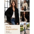 thumbnail image 6 of Mengpipi Women's Fleece Shacket Autumn Winter Long Sleeve Lapel Collar Thick Plush Shaggy Pullover Lazy Style Jacket S-2XL, 6 of 7