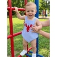 thumbnail image 3 of BemeyourBBs Toddler Baby Boy Girl Crawfish Outfit Summer Clothes Baby Striped Overalls Romper Lobster Embroidery Sleeveless Jumpsuit Bodysuit Playsuit, 3 of 9