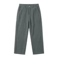 thumbnail image 5 of LODIENY Corduroy Pants for Men with Pockets Drawstring Elastic Waist Straight Wide Leg Baggy Casual Sweatpants Gray L, 5 of 6