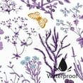 thumbnail image 4 of Purple Floral Shower Curtain, Cute Botanical Shower Curtain for Bathroom, Plant Herbs Flower Butterfly Aesthetic Fabric Shower Curtain Set with Hooks 72x72, 4 of 6