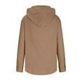 thumbnail image 6 of FAVIPT Casual Hoodies for Men Linen Long Sleeve Button Down Shirts Plain Drawstring Round Neck Tops Casual Hippie Summer 2025 Blouses Brown,S, 6 of 6
