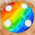 thumbnail image 2 of Rainbow Tie Dye Wave Pattern Round Fitted Tablecloth with Elastic Edge,Dining Table Cover Waterproof,Outdoor Round Tablecloth for Camping,Dining,Indoor and Outdoor, 2 of 7