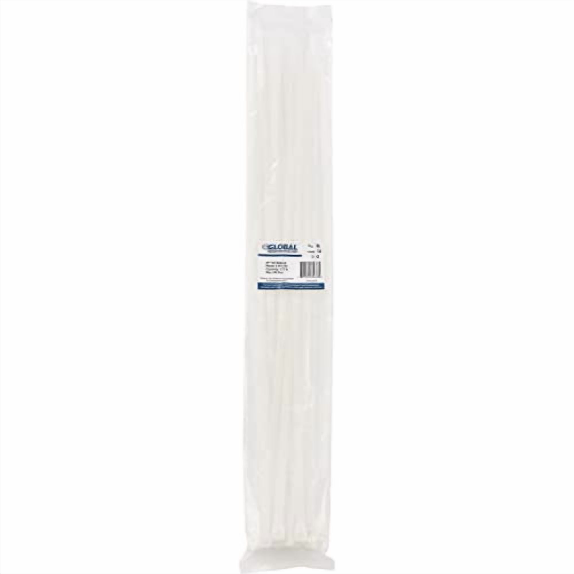 Global Industrial 24"" Cable Zip Ties Natural w/UV 175 lb 100 pack