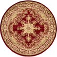 thumbnail image 1 of Unique Loom Versailles Médaillon Tapis Floral 6 Pieds x 6 Pieds Rond Bourgogne/ivoire, 1 of 1