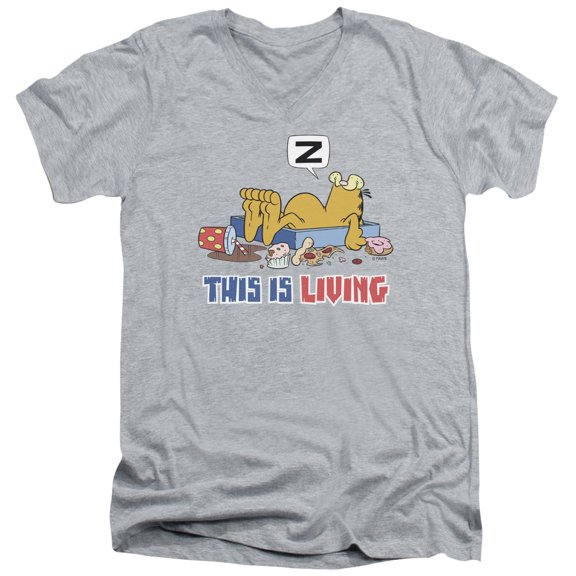 Garfield - This Is Living - Slim Fit V Neck Shirt - Medium